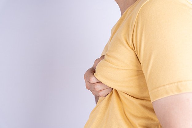 Fat-man-holding-excessive-fat-boobs-Estrogen-Dominance-Symptoms-ss-body | Causes & Symptoms Of Estrogen Dominance In Men